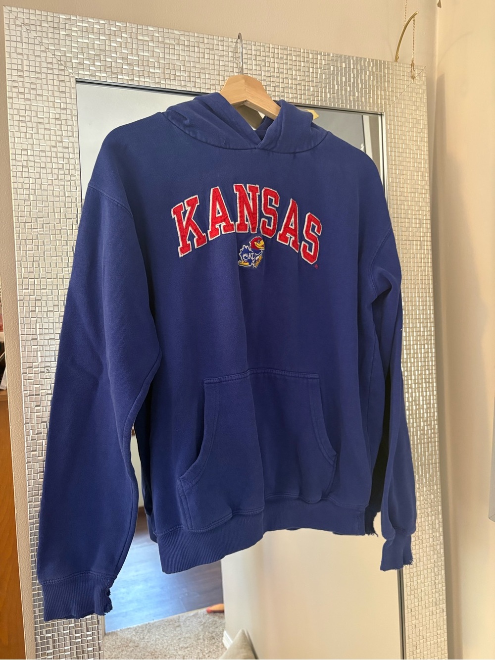 Jayhawks Kansas Blue Hooded Sweatshirt - Classic College Pullover